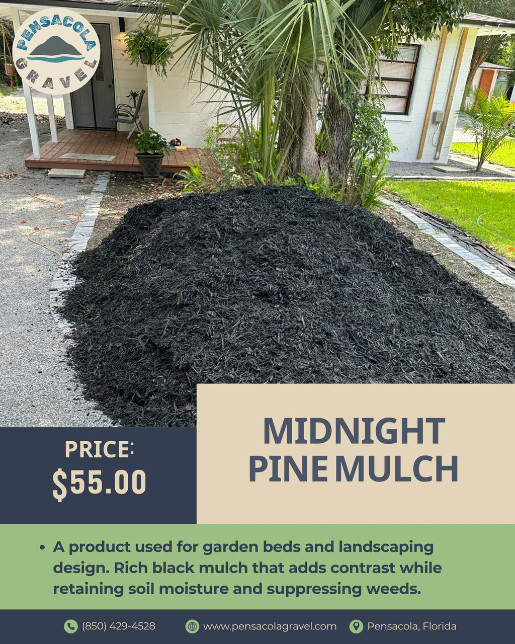 Midnight Pine Mulch {PER YARD}