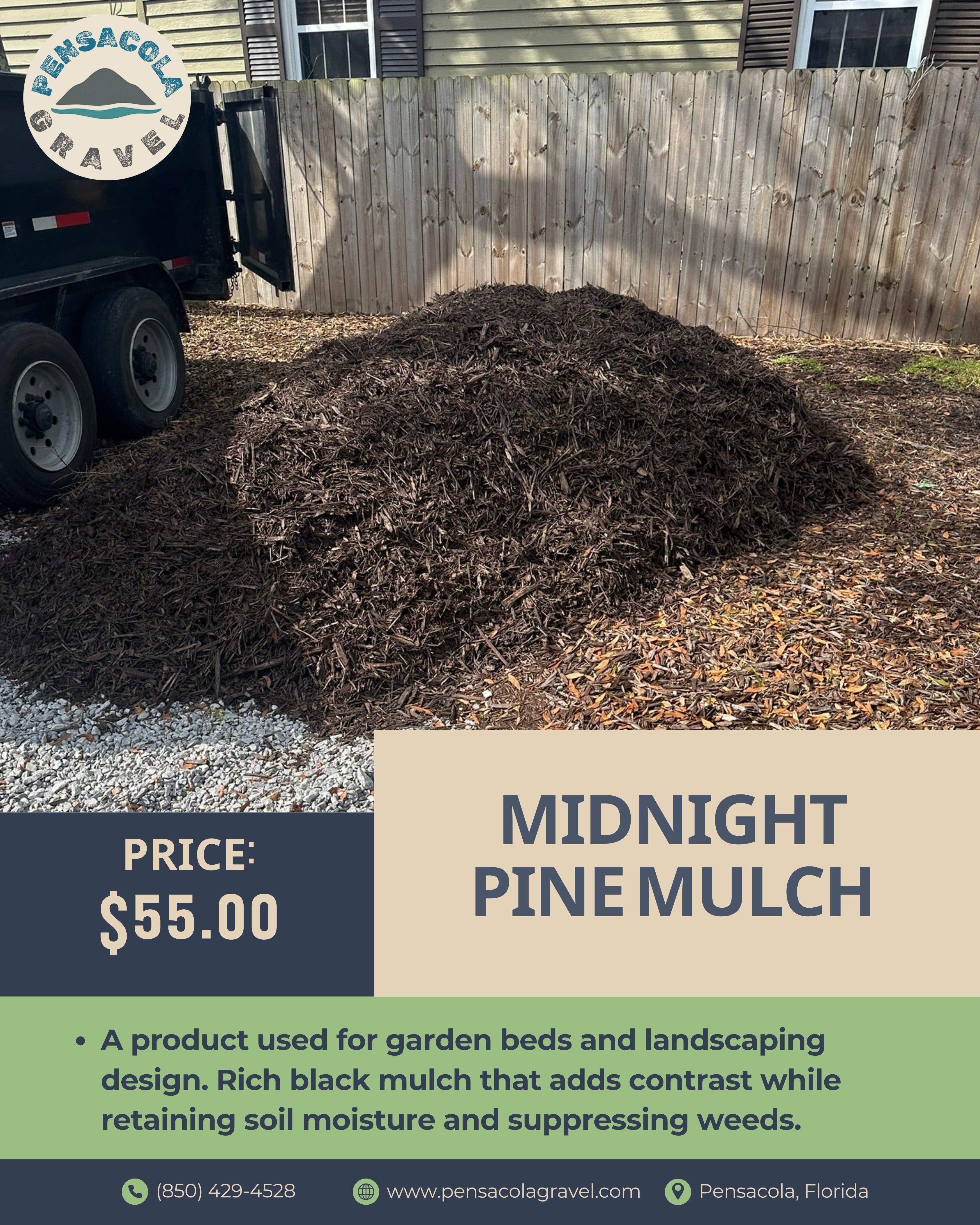 Midnight Pine Mulch {PER YARD}