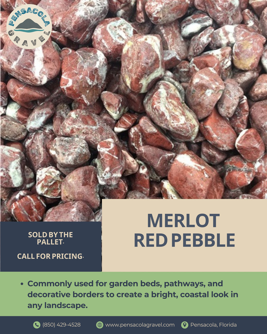 Merlot Red Pebble {Per Pallet}