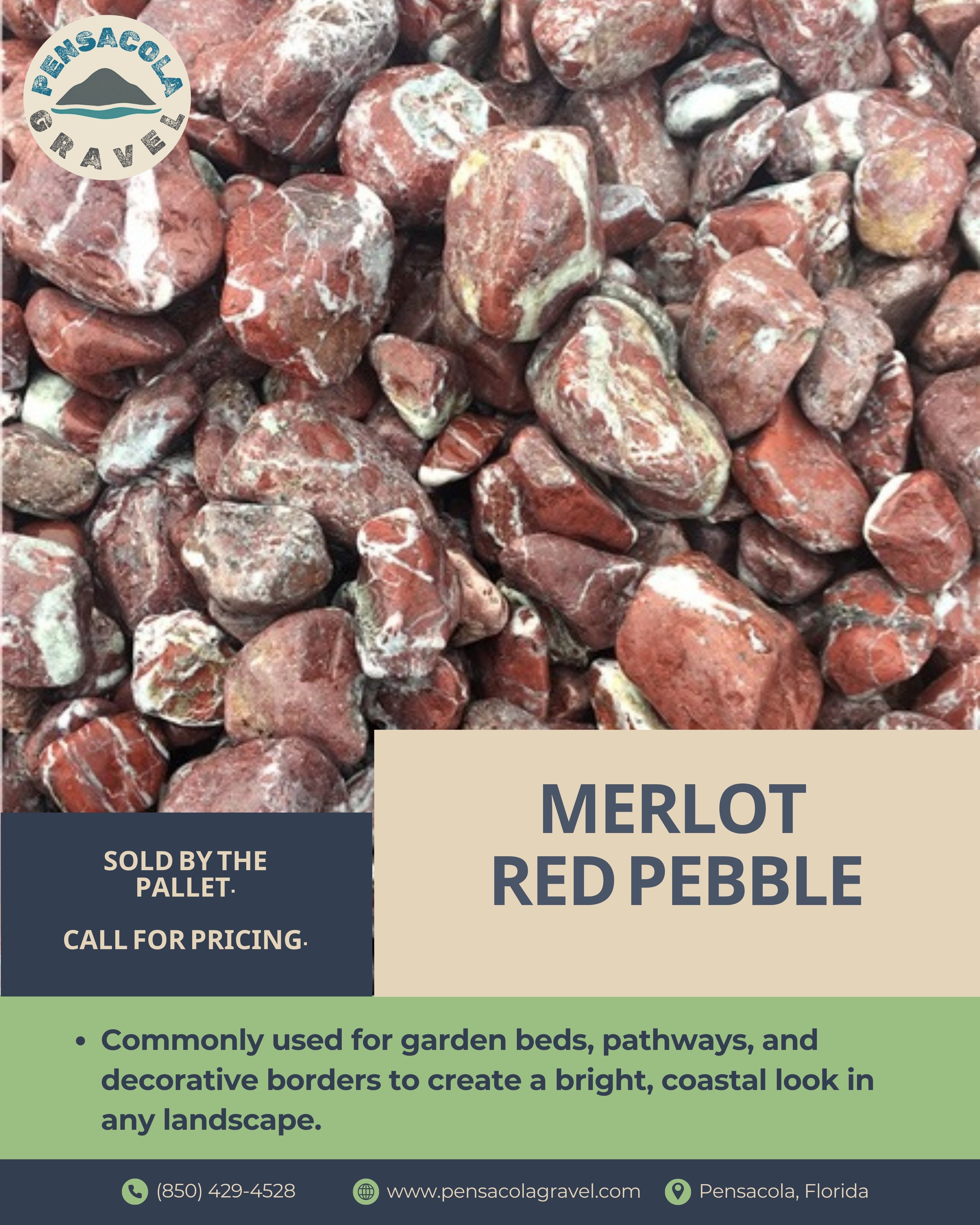 Merlot Red Pebble {Per Pallet}