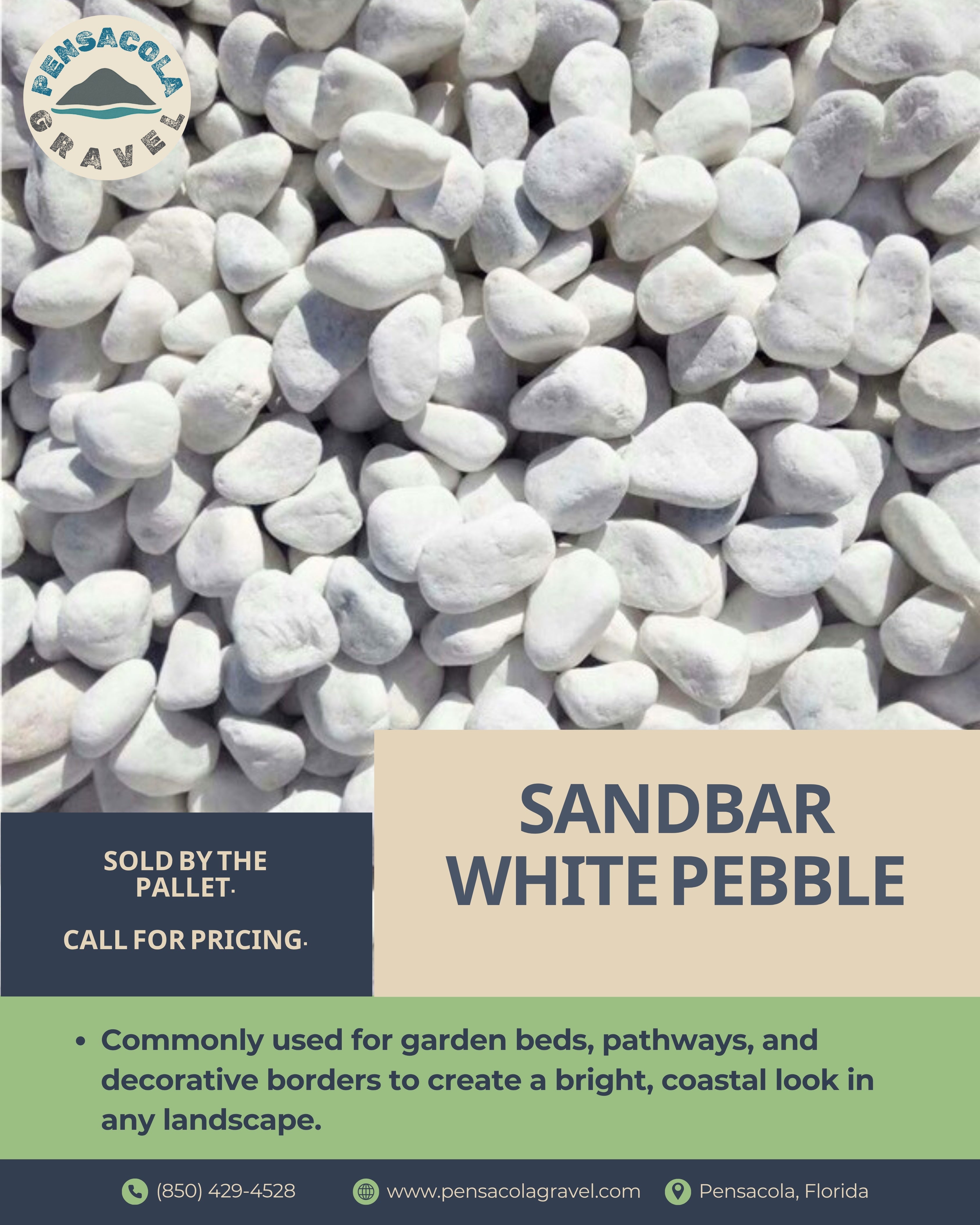 Sandbar White Pebble {Per Pallet}