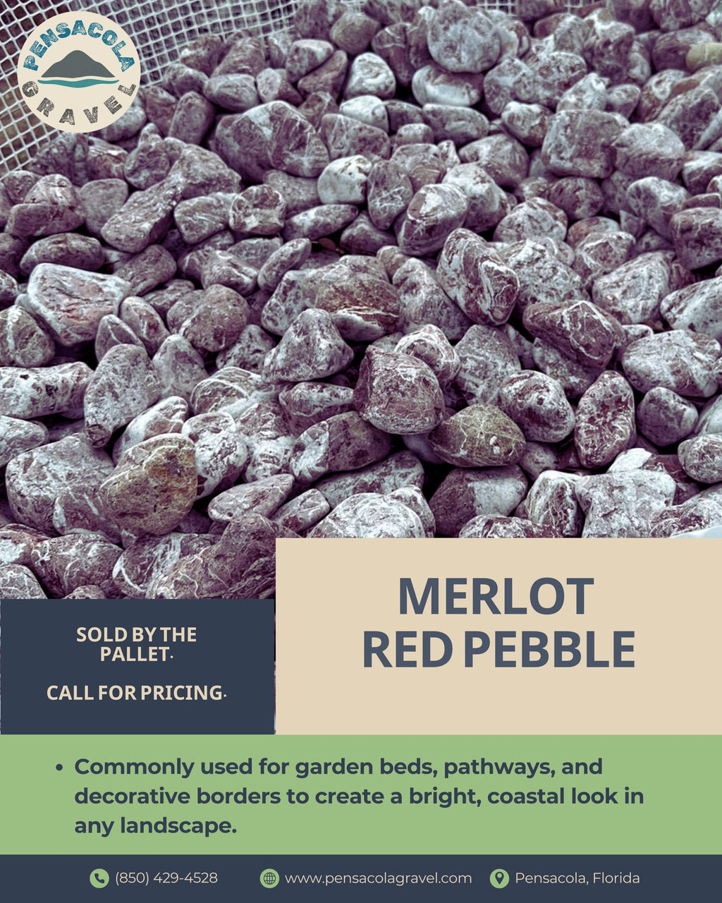 Merlot Red Pebble {Per Pallet}