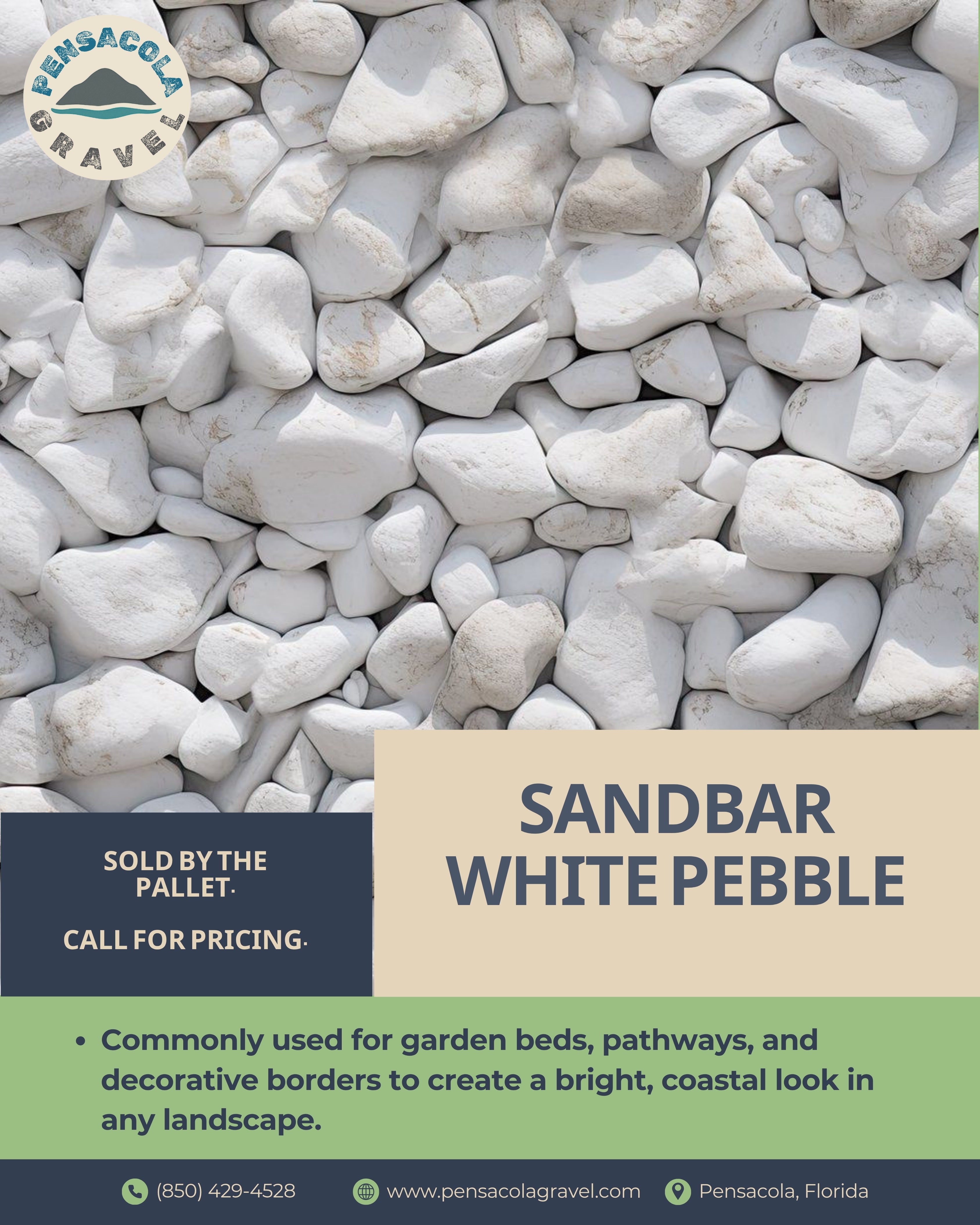 Sandbar White Pebble {Per Pallet}