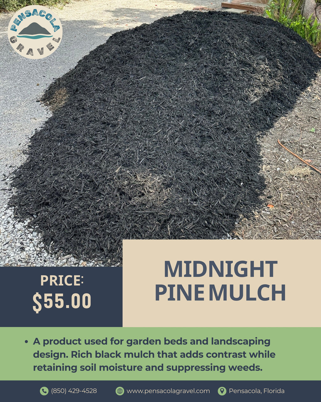 Midnight Pine Mulch {PER YARD}