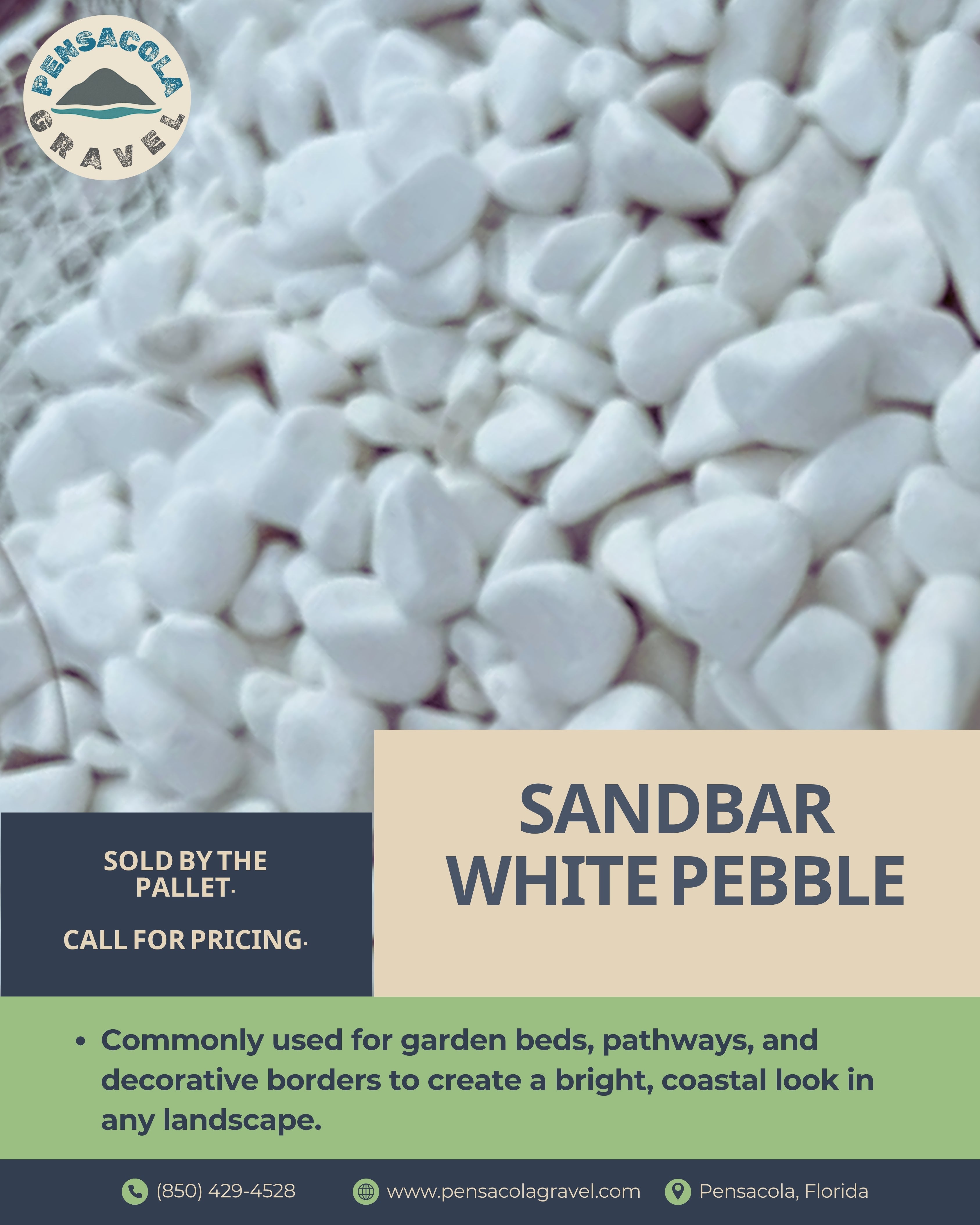 Sandbar White Pebble {Per Pallet}